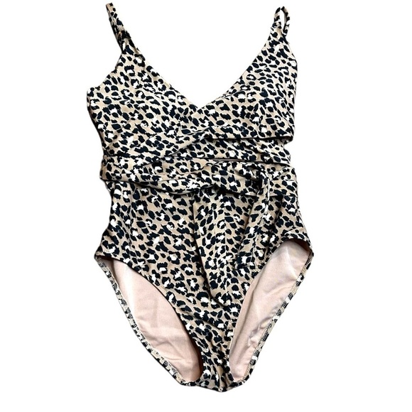 Aerie Leopard Wrap One Piece Swimsuit - Picture 2 of 6